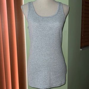 Faded Glory Heather Gray Long Ribbed Tank Top